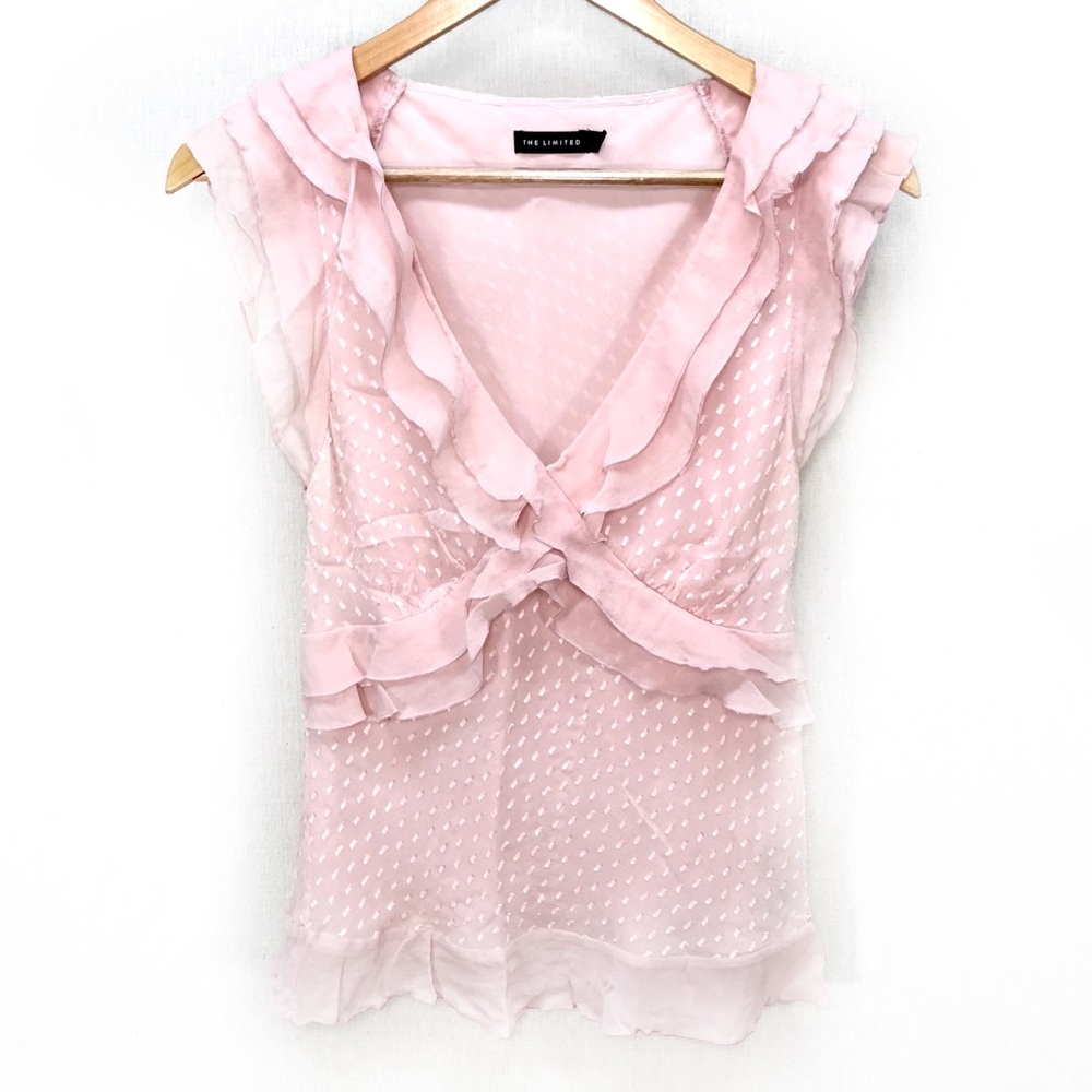 The Limited Blush Chiffon V-neck Sleeveless Blouse